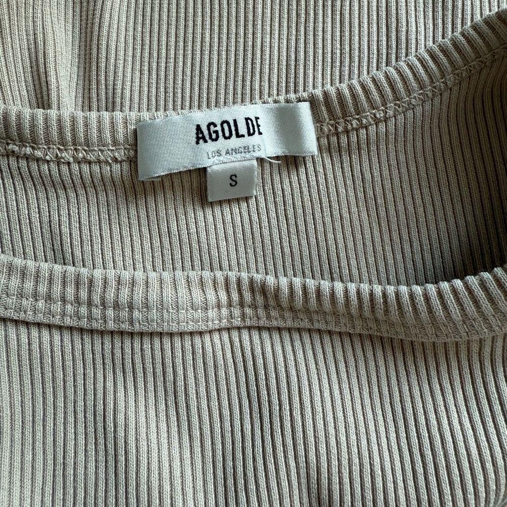 Agolde Beige Ribbed Tank Top - Picture 4 of 4